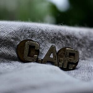 C.A.P. Captain Lapel Shirt Pin, Fair Condition, 3/8" x 1"